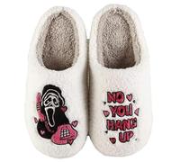 Halloween Slippers,Halloween Pumpkin Slippers for Womens Mens,Soft Plush Warm Spooky Halloween Pumpkin Ghost House Slipper,Holiday Slip-On Indoor Outdoor Cozy House Soft Bedroom Shoes