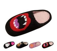 Halloween Slippers Mens Womens Winter Warm Housing Shoes Slip On Fashion Lantern Pumpkin Foam Slippers Wide Fit Anti-Slip Soft Sole Unisex Shoe Footwear