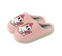 Halloween Slippers Unisex Winter Lined Warm Fluffy House Slippers | Closed cute pumpkin ghost print slippers lounge shoes plush soft and comfortable felt slippers