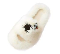 Halloween Slippers Women Novelty Fluffy Memory Foam Slippers Soft Comfy Slip on Flat Shoes Indoor Bathroom Casual Shoes Halloween Christmas Cute Preppy Stuff