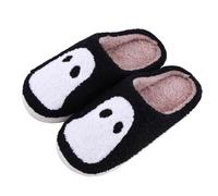 Halloween Slippers Women Slip On Warm Cloud Slippers Halloween Ghost Spooky Cartoon Soft Fuzzy Home Slides Mules Unisex Winter Warm Plush Housee Shoes for Indoor or Outdoor (6.5)