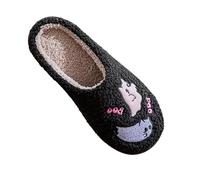 Halloween Slippers Women - Womens Ghost Slippers - Cute Cat Shoes Winter Warm Bedroom Mules Animal Plush Shoe Slip On House Slipper Memory Foam Sliders Warm Spooky Slipper Cute Fall Shoes