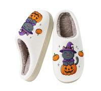 Halloween Slippers Women Womens Novelty Slippers Fluffy Mules Shoes Cute | Ladies Slippers UK Winter House Slippers Funny Warm Slip On Comfy Non Slip Cosy Wide Fit Soft Silly Fun Fuzzy Memory Foam