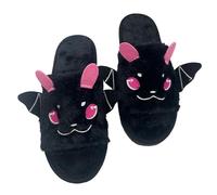 Halloween Slippers Women's Winter Devil Slippers Plush Slippers Open Toe Warm Slippers Women's Fluffy Slippers House Slippers House Shoes Felt Slippers Felt Slippers Felt Slippers, BK1, 11.5 UK