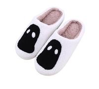 Halloween Slippers Women's Winter Felt House Slippers Women's Lined Comfortable Cotton Slippers Non-Slip House Slippers Unisex Home Shoes Adult Felt Slippers Guest Slippers, black, 10 UK
