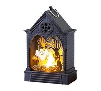 Halloween Snow Globe Lantern, Halloween Lantern with Pumpkin and Ghost Witch, Musical Decorations for Home, Illuminated Snow Globe, USB or Battery Powered