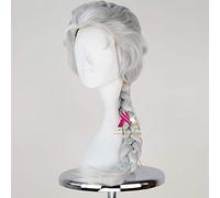 Halloween Snow Queen Froze Women Queen Elsa blonde wig with snow hairpins Princess Anna role Play braid hair wig Elsa costumes One Size silver