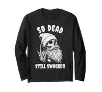 Halloween So Dead Still Swagger Hipster Skeleton Meme Long Sleeve T-Shirt