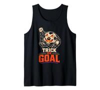 Halloween Soccer Trick Or Goal Carved Pumpkin Ball Tank Top