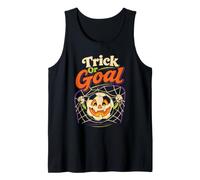 Halloween Soccer Trick Or Goal Carved Pumpkin Ball Tank Top