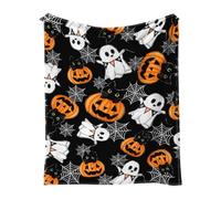 Halloween Soft Blankets Gothic Ghost Spider Flannel Blanket Autumn Reversible Knitted Throw Blanket Halloween Decor Indoor Gifts for Women
