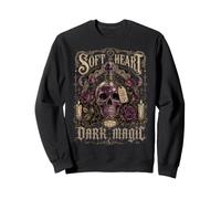 Halloween Soft Heart Dark Magic Goth Skull Womens Sweatshirt