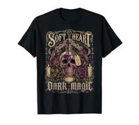 Halloween Soft Heart Dark Magic Goth Skull Womens T-Shirt