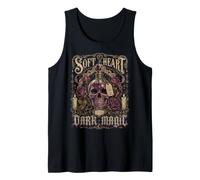 Halloween Soft Heart Dark Magic Goth Skull Womens Tank Top