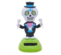 Halloween Solar Dancing Bobble- Skeleton Shaking Head, Solar Dancing Figurines, Solars Powered Dancings Toys | Doll Toy Skeleton Shaking Spooky For Party Favors Halloween Props Decoration