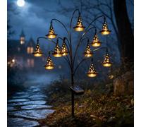 Halloween Solar Tree Stump Light, Cute Glowing Ghost Outdoor Decor, Twinkling Pathway Light, Magical Vintage Lantern, Rustic Fall Porch Decoration, Witch Hat, Patio (Magic Hat)