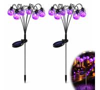 Halloween Solar Tree Stump Light, Cute Glowing Spider Decor Outdoor