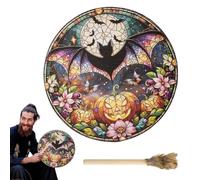 Halloween Sound Healing Props - Halloween Props with Drumsticks - Shaman Hand Drum with Wooden Beater for Home, Patio, Halloween