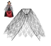 Halloween Spider Costume for Children, Boys Black Spider Web Tulle Fancy Dress Costume, Witch Spider Cape Costume, Spider Poncho Spider Cape Costume, for Carnival Children's Costume Spider Cape (110