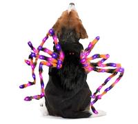 Halloween Spider Costume - Soft Costume Material with Illuminated Details, Fun Clothing Accessories, Easy to Wear Design, Flexible Cosplay Ensemble, Puppy Celebration Trick Treat Occasion