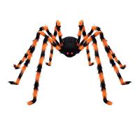 Halloween Spider Decorations, 49.2inch Giant Spiders Halloween Decorations Outdoor Indoor, Fake Spiders Scary Hairy Creepy Giant Spider Prop for Halloween Party Haunted House Decor (Orange + Black)