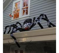 Halloween Spider Decorations, Giant Big Spider Decorations Indoor Outdoor Realistic Halloween Spider with Red Eyes, Scary Hairy Spiders Props Yard Creepy Décor (90cm)