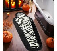 Halloween Spider Decorations Halloween Bathroom Bathroom Rug Decorations Non Slip Coffin Bath Mats For Bedroom Cute Runner Gothic Home Scary Funny Carpet (Black, One Size)