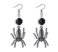 Halloween Spider Earrings Rhinestones Spider Dangle Earrings Gothic Spider Web Earrings for Women Spider Jewelry for Halloween Accessories, Zinc, No Gemstone