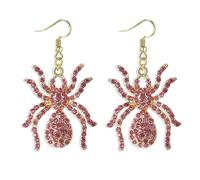 Halloween Spider Earrings Rhinestones Spider Dangle Earrings Gothic Spider Web Earrings for Women Spider Jewelry for Halloween Accessories, Zinc, No Gemstone