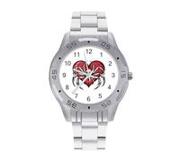 Halloween Spider Heart Web Watches for Men Business Dress Watch Analog Quartz Wristwatch Stainless Steel Band