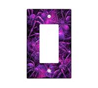 Halloween Spider Light Switch Cover Plate/Outlet Covers, Violet Creepy Crawlers for Wall Decor, Thermoplastic Wall Plates, Standard Size Single Rocker