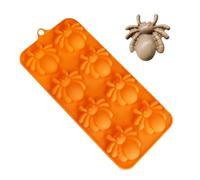 Halloween Spider Mould, Spider Shape Mould, Easy Release Non Stick Silicone Mold, Candy Cops Broom Pumpkin Forge for Chocolate Wax Resin Candle Soap Cupcake Decorations Creative Fondant Craft