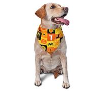 Halloween Spider Pumpkin Bat Design Geometric Spring Dog Bandanas Boy Bulk Puppy Kerchief Adjustable Soft Triangle Bibs Accessories for Small Medium Large Dogs Cats White