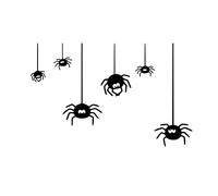 Halloween Spider Wall Stickers Decoration, Terrify Spider Wallpaper Mural Stickers Decor, Haunted House Decals Ornament, Scary Gothic Spider Window Decals, Indoor Halloween Party Stickers (Black)