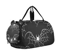 Halloween Spider Web Bat Boy's Gym Duffel Bag with Shoes Compartment Multifunctional Overnight Bag for Beach Swim Bags Pool Sports