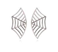 Halloween Spider Web Earrings for Women Funny Black Gothic Statement Spider Web Cartilage Earring Halloween Party Costume Accessories Jewelry, S, Alloy Steel, No Gemstone