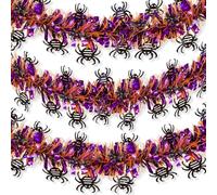 Halloween Spiders Tinsel Garland, 10m / 32.8ft Christmas Tree Metallic Tinsel Xmas Tinsel Shiny Garland Thick Hanging Decorations for Christmas Party Home Decorations (Halloween Spiders)