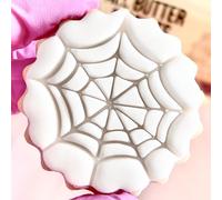 Halloween Spiders Web Cookie Cutter Autumn Stamp Embosser fits m&s Biscuits Great for Fondant Icing Reusable Marks and Spencers Spider Halloween Fall Decor Ideas Party Favours Free Matching Cutter