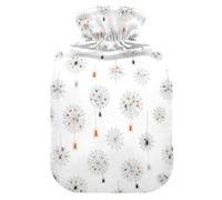 Halloween Spiders Webs White Hot Water Bottle with Cover for Pain Relief Hot Pack for Women, 1L