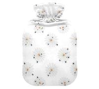 Halloween Spiders White Webs Hot Water Bottle with Cover for Pain Relief Hot Water Bag for Headaches, 1L