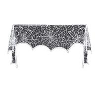 Halloween Spiderweb, Halloween Decoration, Spiderweb Table Runner White Lace Fireplace Mantle Scarf Cover For Decor Festive Party Supplies, 18 X 96 Inch white spider, spider w