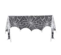 Halloween Spiderweb, Halloween Decoration, Spiderweb Table Runner White Lace Fireplace Mantle Scarf Cover For Decor Festive Party Supplies, 18 X 96 Inch