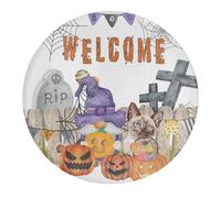 Halloween Spooky Boo Fall Welcome Glass Decorative Magnets for Fridge Hocus Pocus Pumpkin Gnome Rustic Fridge Magnet Sticker Magnetic Board' Magnets Unique Gift for Best Friend 1 PCS