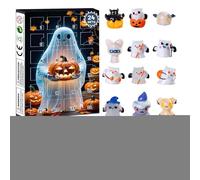 Halloween Spooky Countdown, 2025 Cute Ghost Timer with Classic Doll Figure, Decorative Holiday Display Ornament for Home Festival Shop Teens Adults Desk Bookshelf Window Decor