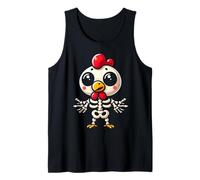 Halloween Spooky Cute Chicken Skeleton Funny Farm Animal Tank Top