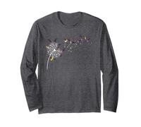 Halloween Spooky Flying Bats Scary Bat Dandelion Bat Long Sleeve T-Shirt
