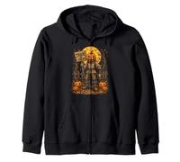 Halloween Spooky Frog On Mushroom In A Enchanted Forest Zip Hoodie