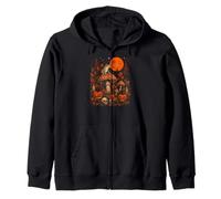 Halloween Spooky Frog On Mushroom In A Enchanted Forest Zip Hoodie