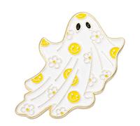 Halloween Spooky Ghost Enamel Lapel Brooch Pin Hand Painted Badge Elegant Corsage Jewelry Accessory For Women Dress