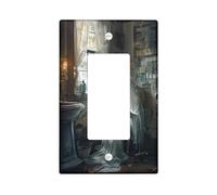 Halloween Spooky Ghost Light Switch Cover Plates/Outlet Covers, Vintage Haunted Bathroom Decor, Thermoplastic Wall Plates, Standard Size Single Rocker
